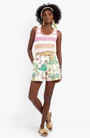 Trina Turk Noriah Flamingo Fizz Voile Short at Nordstrom, Size 12