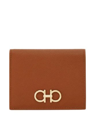 Ferragamo Gancini Hammered Leather Compact Wallet Accessories