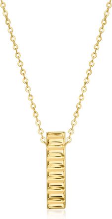 RS Pure by Ross-Simons Italian 14kt Yellow Gold Ridged Linear Bar Necklace