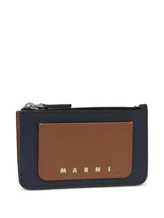 Marni Portemonnee met ritssluiting en vlakken - Blauw