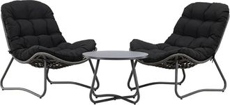 ebuy24 Conjunto de sal&oacute;n cala 2 sillones, 1 mesa de centro color antracita