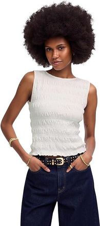 Madewell Sachi Smocked Tank Top Womens Clothing White : 2XL (Womens 18), Cotton/Linen