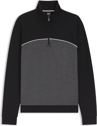 HUGO BOSS Heren Quarter Zip Sweatshirt (Zwart)