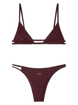 Off-white Off Stamp triangle bikini set - Red