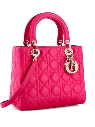 Dior Lady Dior Bag Cannage Quilt Lambskin Medium satchel - Rosa