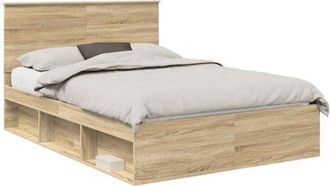 vidaXL Estructura De Cama Con Cabecera Roble Sonoma 150 X 200 Cm Vidaxl