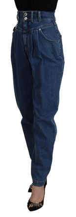 Dolce & Gabbana Womens Blue Cotton High-Waisted Jean Clothing