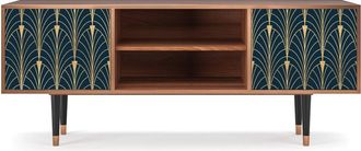 StoryZ Mueble de TV azul y amarillo 2 puertas L 170 cm