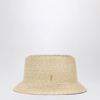 Saint Laurent Straw Hat With Cassandre Logo