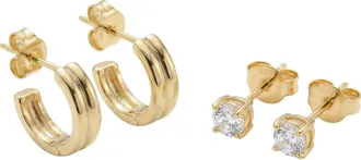 Argento Vivo Set of 2 Earrings in Gold at Nordstrom