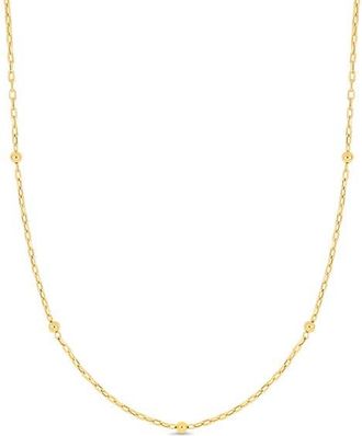 Bony Levy 14K Gold Bead Station Chain Necklace in 14K Yellow Gold at Nordstrom, Size 20
