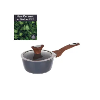 KASANOVA Casseruola un manico 16 cm con coperchio ottanio New Ceramic