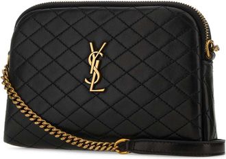Saint Laurent Womens Gaby Crossbody Bag Black Lamb Skin