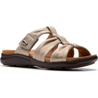 Clarks Kitly Slide Sandal in Metallic Leather at Nordstrom Rack, Size 10