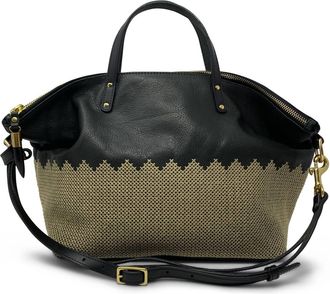 Kempton & Co. Crisscross Devon Holdall Bag In Black Ecru