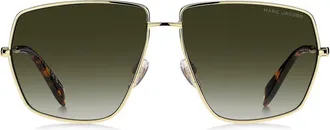 Marc Jacobs 60mm Gradient Square Sunglasses in Gold Havana/green Shaded at Nordstrom