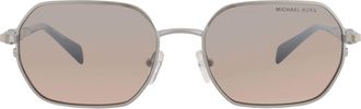 Michael Kors Saint Martin Khaki Silver Gradient Geometric Ladies Sunglasses MK1165 18933D 57