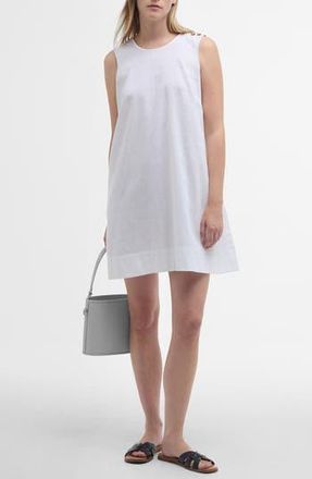Barbour Lucy Sleeveless Cotton & Linen Minidress in White at Nordstrom Rack, Size 14 Us / 18 Uk