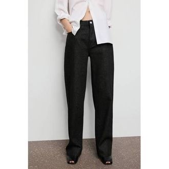 Mango straight leg jeans zwart met glitter