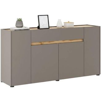 Dmora Credenza Cirimido, Madia 3 Ripiani, un Cassetto, 4 Ante, 170x40x85h cm Grigio Tortora
