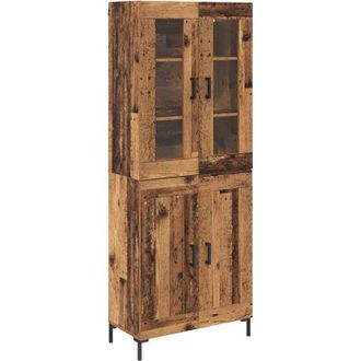 vidaXL Highboard 2 pcs Old Wood Engineered Wood vidaXL