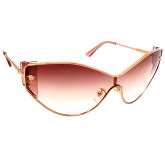 Versace Clear Gradient Orange Gradient Brown Cat Eye Ladies Sunglasses VE2239 14120P 47