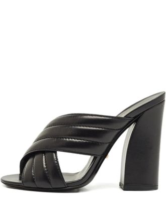 Gucci Webby leather mules - Black