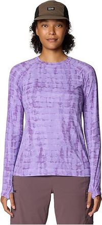 Mountain Hardwear Crater Laketm Long Sleeve Womens Clothing Harbor Violet Prismatic Print : SM, Polyester/Elastane