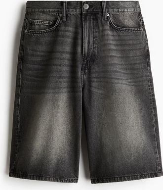 H&M Baggy Denimshorts - Dunkles Denimgrau