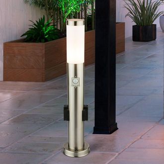 ETC Shop Lampada Da Terra Con Prese A Stelo Con Rilevatore Di Movimento Lampada Da Esterno In Acciaio Inossidabile, 1x Led 11w 1055lm Bianco Caldo, Pxh 7,6x60 