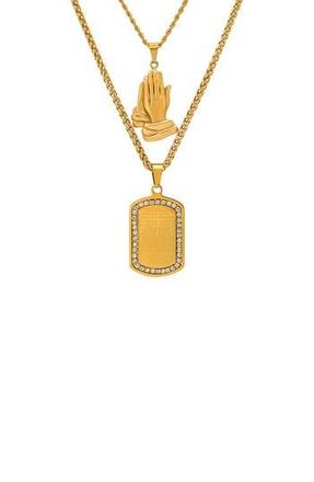 HMY Jewelry Lords Prayer Layered Necklace in Yellow at Nordstrom Rack