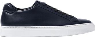 Scarosso Handgemaakte Blauwe Kalfsleren Ugo Sneakers - Heren - Sneakers - Blauw - 44 EU - Leer - Schoenen