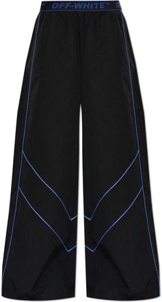Off-white Nylon Straight-Leg Pants - Dames - Wijde Broeken - Zwart - M - Nylon - Broeken