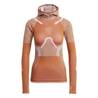 adidas Womens Hooded Neck Raglan Sleeve Tech Sweatshirt in Brown - Size 8 UK