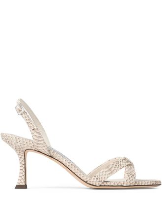 Jimmy Choo London 70mm Elsy sandals - women - Calf Leather/Calf Leather/Calf Leather - 36,5 - Neutrals