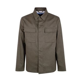 People of Shibuya Light Jackets, male, Green, Size: XL Linen Overshirt