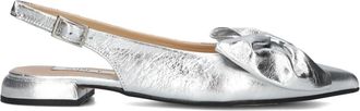 Notre-V Schoenen, Dames, Grijs, 40 EU, Katoen, Elegante Zilveren Slingbacks Model 12261
