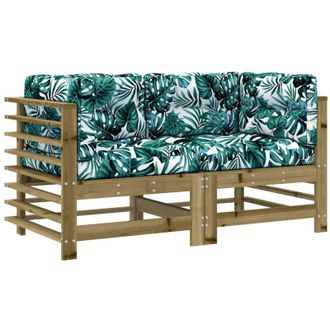 vidaXL Sof&aacute;s Esquineros Con Cojines 2 Uds Madera De Pino Impregnada Vidaxl