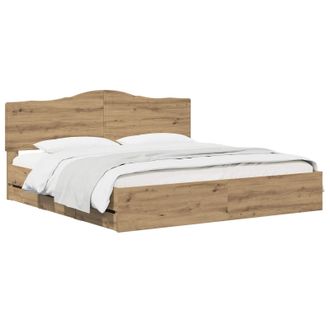vidaXL Bed Frame With Storage And Headboard Artisan Oak 180 X 200 Cm Vidaxl