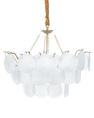 Beliani L&aacute;mpara de ara&ntilde;a Vidrio Lat&oacute;n