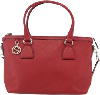 Gucci Pre-owned Leather Handbag - Dames - Vintage Handtas - Rood - ONE Size - Leer - Vintage