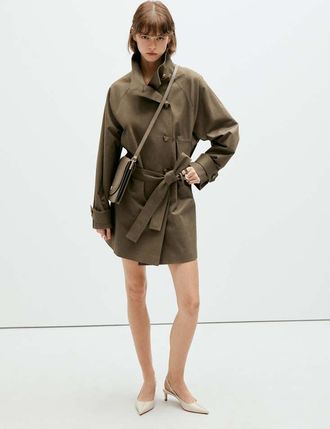 Mango Trench midi cintura kaki - Donna - XXS - MANGO