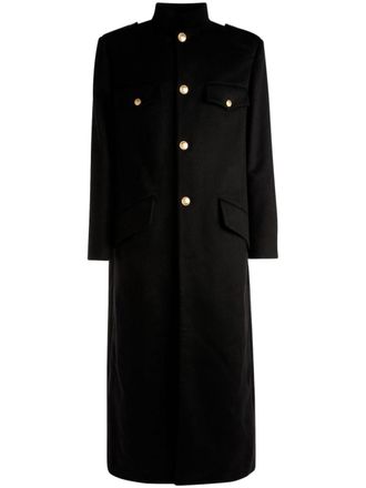 Bally single-breasted wool maxi coat - Black