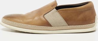 Tod's Tods Two Tone Leather Espadrille Slip On Loafers