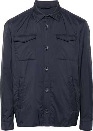 Herno logo-plaque jacket - men - Polyamide/Polyester/Polyamide/Polyurethane - 54 - Blue