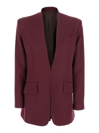 The Attico Plum Gabardine Blazer