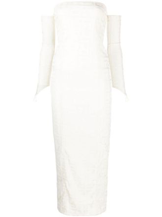 Rotate Mini-jurk met jacquard - Beige