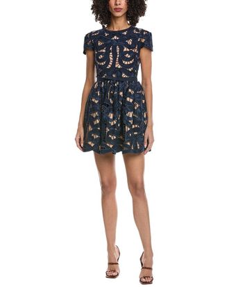 Self Portrait Embroidered Mini Dress