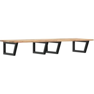 vidaXL Vidaxl - Estante De Lavabo De Pared Acero Y Madera Maciza De Acacia