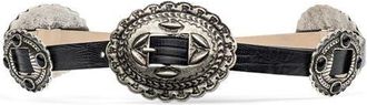 L'agence Rocha Western Belt in Black Lizard Embossed at Nordstrom, Size X-Small